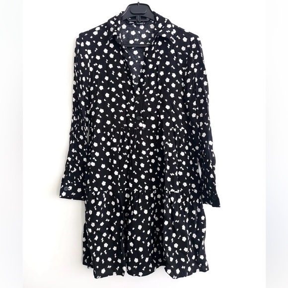 Zara Black and White Floral Top Size XL Style 8414/803/084 - Picture 1 of 6